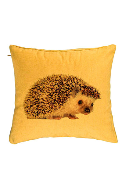 BEKZ Perna Decorativa, Model Arici, 40x40 cm, Galben, Husa Detasabila, Burduf