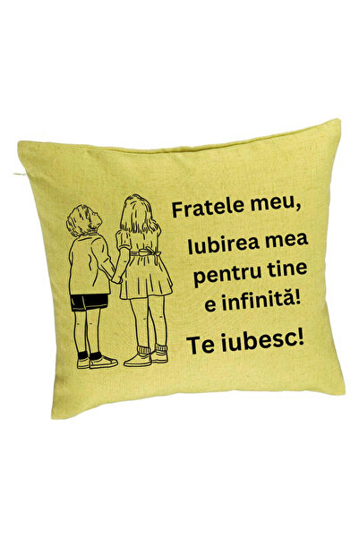 BEKZ Perna Decorativa Fratele meu 4, 40x40 cm, Verde, Husa Detasabila, Burduf