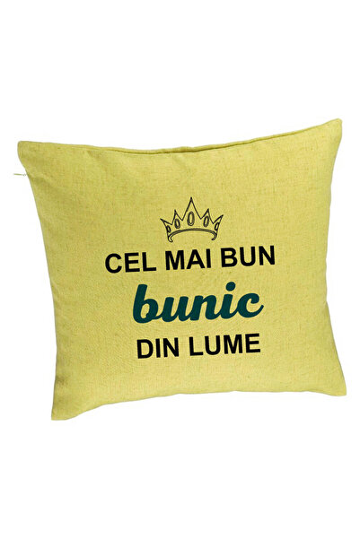 BEKZ Perna Decorativa pentru Bunicul 1, 40x40 cm, Verde, Husa Detasabila, Burduf