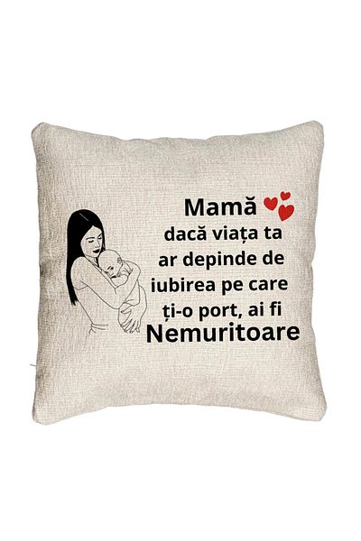 BEKZ Fata de perna Canapea, Model pentru Mama 12, 40x40 cm, Cu fermoar