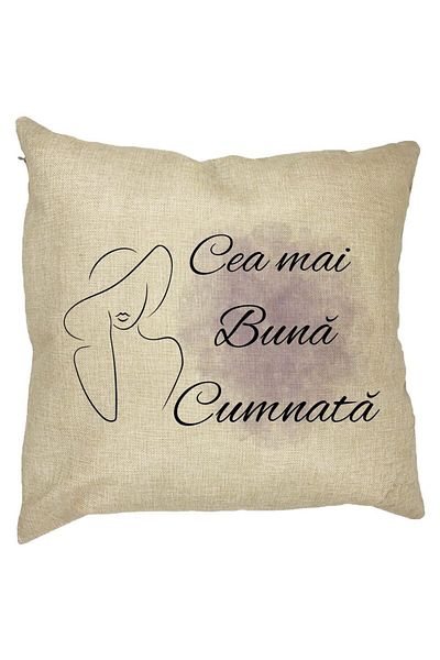 BEKZ Perna Decorativa pentru Cumnata 1, 40x40 cm, Husa Detasabila, Burduf