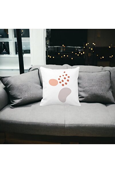 BEKZ Față de pernă abstractă 4,40x40 cm, albă, mată