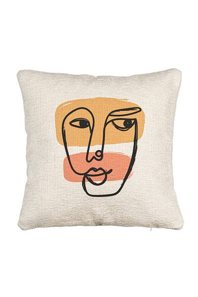 BEKZ Fata de perna Canapea, Model Fata Femeie, 40x40 cm, Cu fermoar