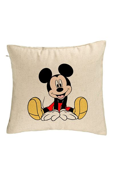 BEKZ Față de pernă, model Mickey Mouse pentru copii, 40x40 cm, bej