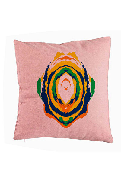 BEKZ Față de pernă, model abstract, multicolor, 40x40 cm, roz