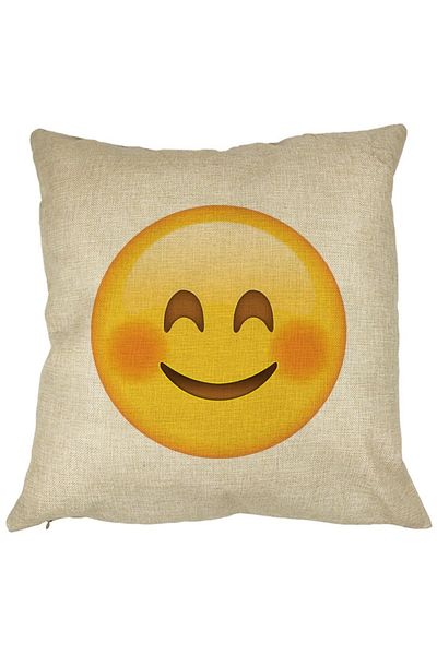 BEKZ Perna Decorativa Patrata Emoji Rusinos, 40x40 cm, Husa Detasabila, Burduf