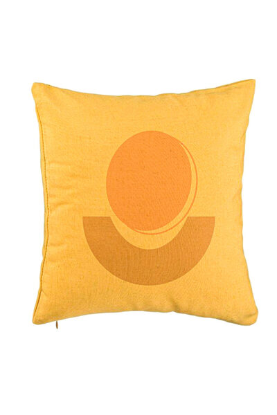 BEKZ Fata De Perna, Model Abstracta 7, 40x40 Cm, Galben, Husa Detasabila