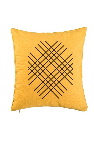 BEKZ Perna Decorativa, Model Vera, 40x40 cm, Galben, Husa Detasabila, Burduf
