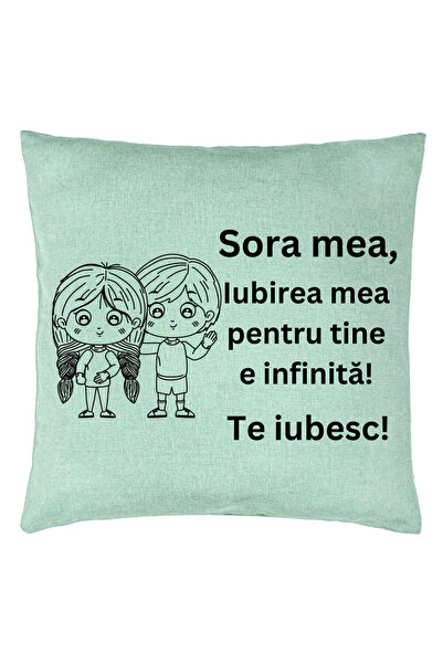 BEKZ Față de pernă My Sister 19, 40x40 cm, verde mentă