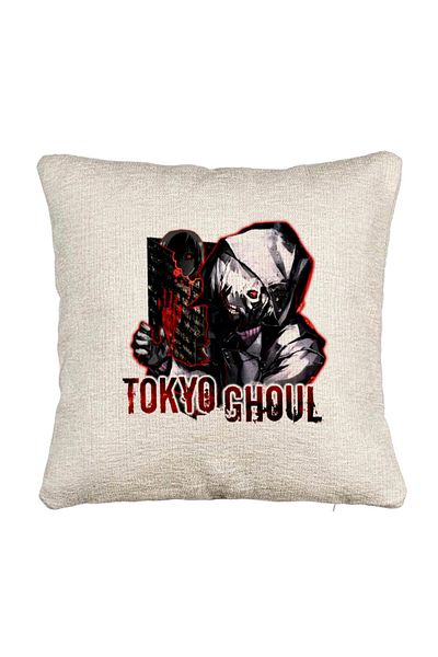 BEKZ Fata de perna Canapea cu Tokyo Ghoul, 40x40 cm, Cu fermoar