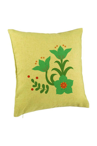 BEKZ Față de pernă, model floral verde, 40x40 cm, verde