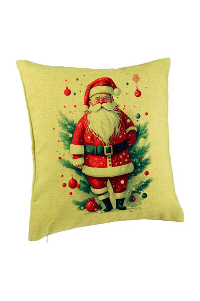 BEKZ Декоративна възглавница с Дядо Коледа 2, 40x40 см, Зелена, Сваляща се ка...