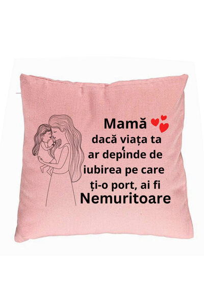 BEKZ Perna Decorativa, Model pentru Mama 4, 40x40 cm, Roz, Husa Detasabila, B...