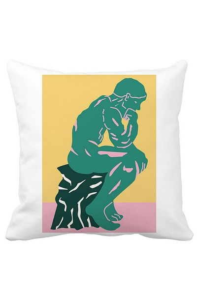 BEKZ The Thinker Square Pillowcase, 40x40 Cm, White, Matte