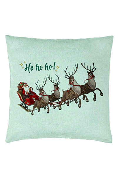 BEKZ Калъфка за възглавница Дядо Коледа и неговата шейна с елени, 40x40 см, м...