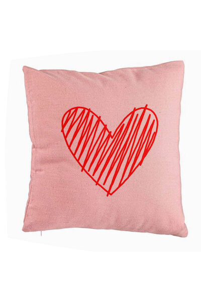 BEKZ Față de pernă, model inimă, 40x40 cm, roz