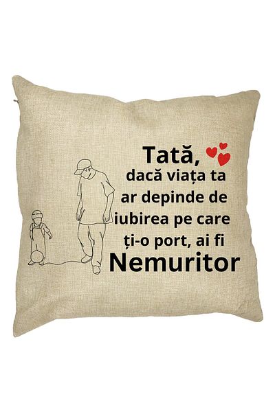 BEKZ Perna Decorativa pentru Tata 5,40x40 cm, Husa Detasabila, Burduf