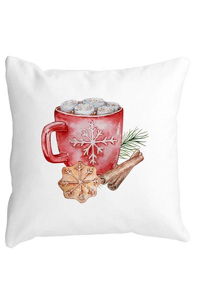 BEKZ Christmas Themed Decorative Pillow, 20, 40x40 cm, White, Matte, Removable Cover, Bellows