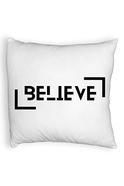 BEKZ Perna Decorativa Fluffy, Model Believe, 40x40 cm, Alba, Husa Detasabila,...