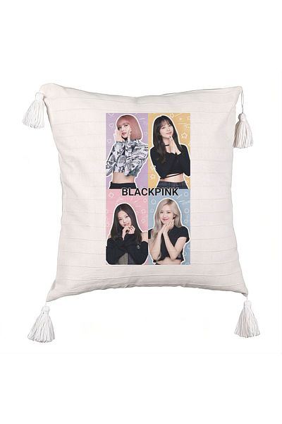 BEKZ BlackPink Fringed Pillowcase, Model 9, 45×45 cm, With zipper