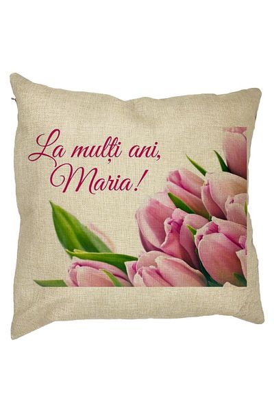 BEKZ Față de pernă La mulți ani Maria, 40x40 cm