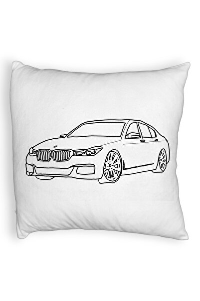 BEKZ Față de pernă pufoasă, model BMW Lover, 40x40 cm, albă