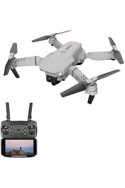 Generic طائرة بدون طيار E88 Pro مزودة بكاميرا مزدوجة بدقة 4K UHD للبالغين، طائرة بدون طيار قابلة للطي والتحكم عن بعد بتقنية FPV ثلاثية الأبعاد