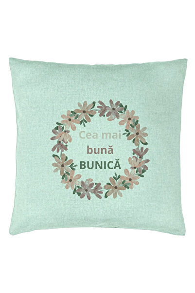 BEKZ Perna Decorativa pentru Bunica 6, 40x40 cm, Verde Menta, Husa Detasabila...
