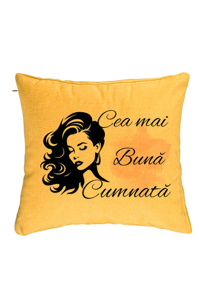 BEKZ Perna Decorativa pentru Cumnata 3, 40x40 cm, Galben, Husa Detasabila, Bu...