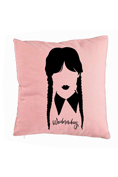 BEKZ Perna Decorativa, Model Wednesday Addams 2, 40x40 cm, Roz, Husa Detasabi...