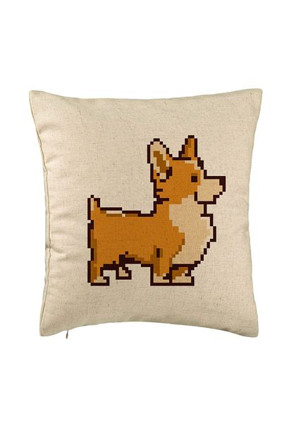 BEKZ Perna Decorativa, Model Doggie, 40x40 cm, Bej, Husa Detasabila, Burduf