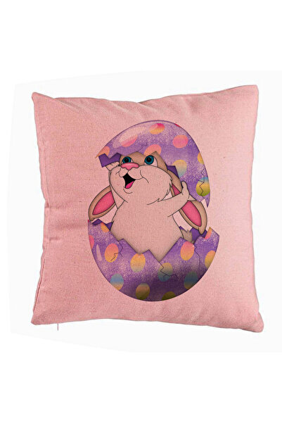 BEKZ Față de pernă, model iepuraș fericit, 40x40 cm, roz