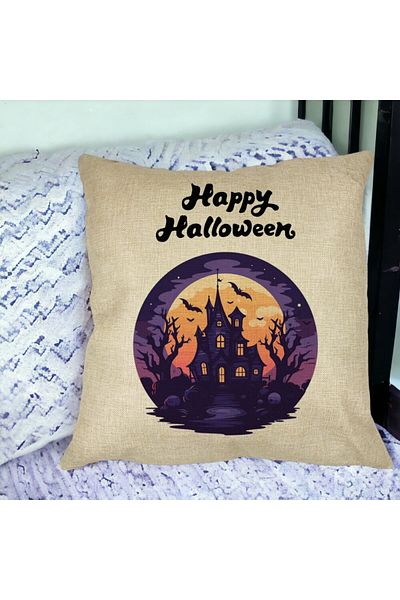 BEKZ Față de pernă cu motiv și text de Halloween, 40x40 cm