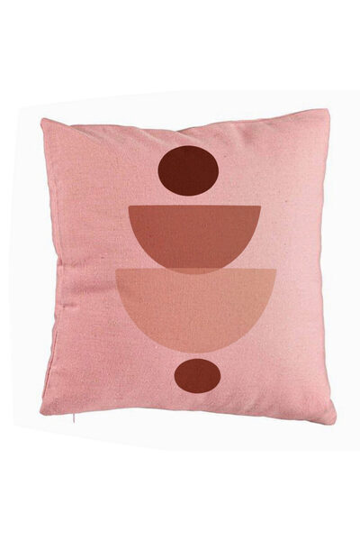 BEKZ Decorative Pillow, Creative Abstract Pattern 2, 40x40 cm, Pink, Removable Cover, Bellows