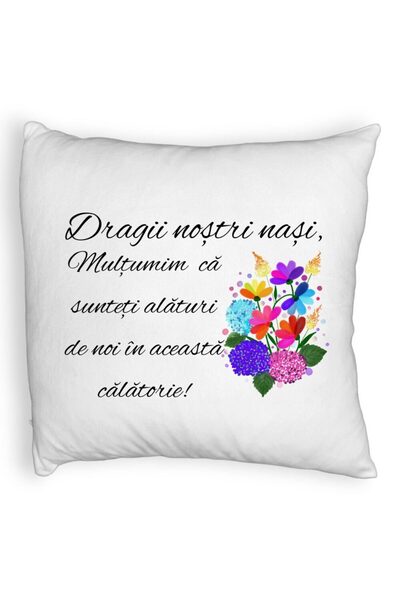 BEKZ Perna Decorativa Fluffy, pentru Nasi 1, 40x40 cm, Alba, Husa Detasabila, Burduf