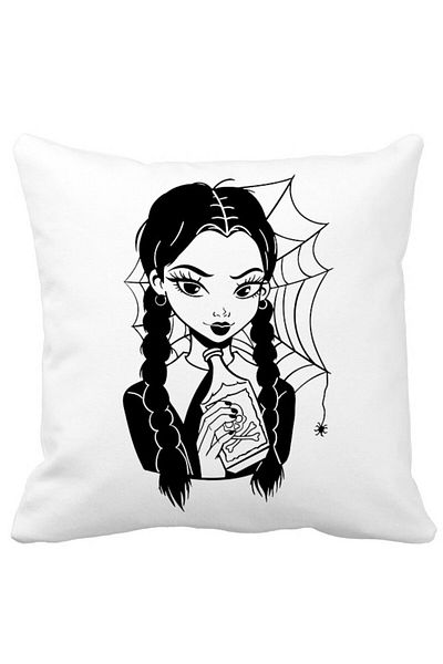 BEKZ Wednesday Addams Pillowcase 7.40x40 Cm, White, Matte