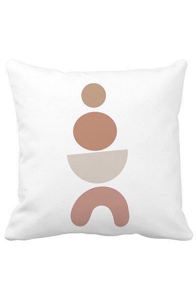 BEKZ Perna Decorativa Model Abstract Creativ 6,40x40 cm, Alba, Mata, Husa Detasabila, Burduf