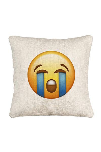 BEKZ Perna Decorativa Canapea, Model Emoji Cry, 40x40 cm, Cu fermoar