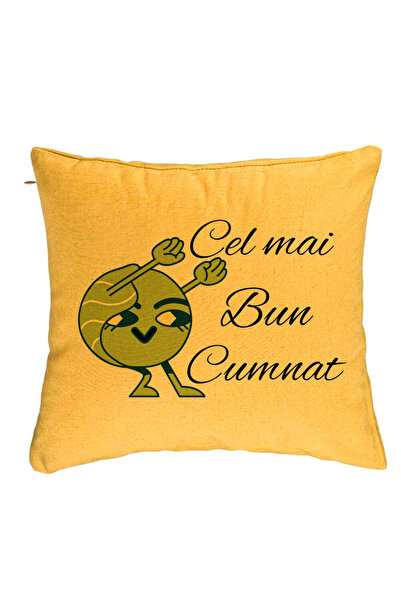BEKZ Perna Decorativa pentru Cumnat 4, 40x40 cm, Galben, Husa Detasabila, Burduf