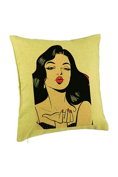 BEKZ Față de pernă, model vintage Pop Art, 40x40 cm, verde