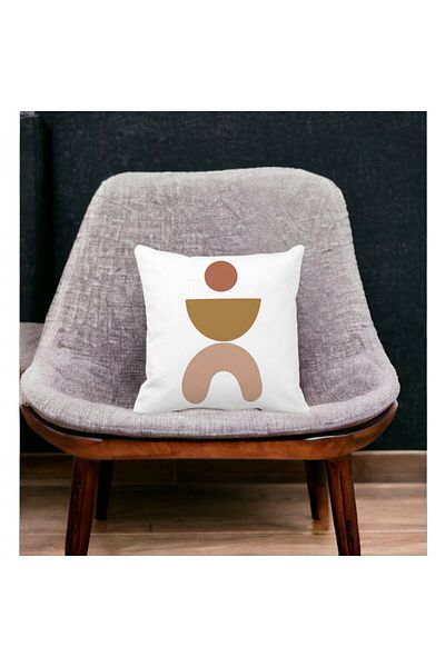 BEKZ Perna Decorativa Model Abstract Creativ 7,40x40 cm, Alba, Mata, Husa Detasabila, Burduf