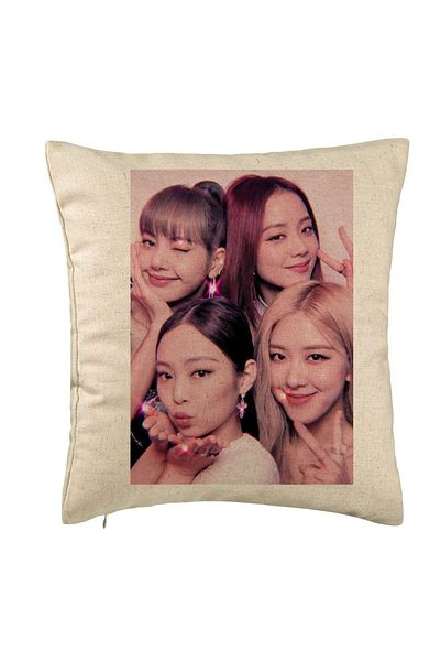 BEKZ Perna Decorativa BlackPink, Model 10, 40x40 cm, Bej, Husa Detasabila, Burduf