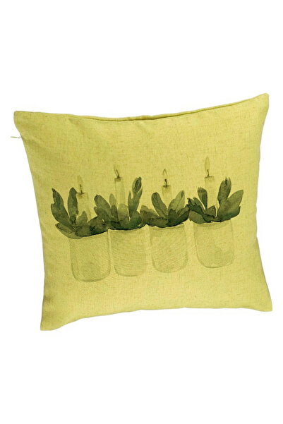 BEKZ Perna Decorativa cu tematica de Craciun, Lumanari, 3, 40x40 cm, Verde, H...