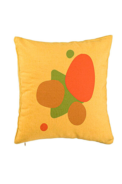 BEKZ Perna Decorativa, Model Abstracta 10, 40x40 cm, Galben, Husa Detasabila,...