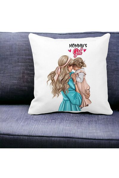 BEKZ Mommy's Girl Square Pillowcase, 40x40 Cm, White, Matte