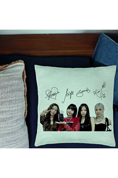 BEKZ Față de pernă, model Blackpink K-pop Signatures, 40x40 cm, verde mentă