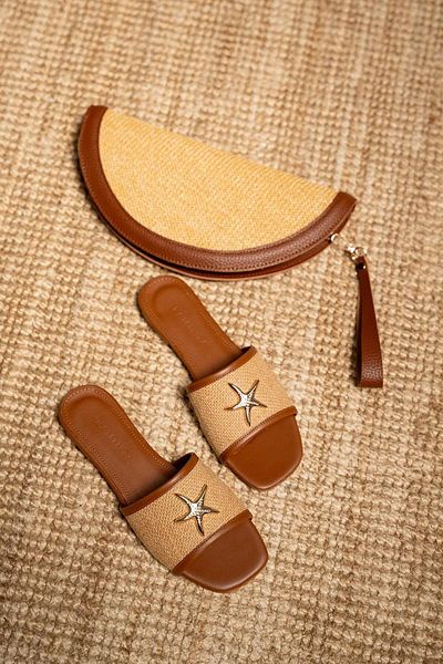 LAMİNTA Papuci de paie Mendez cu accesorii Starfish