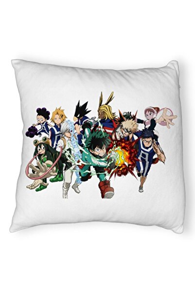 BEKZ Perna Decorativa Fluffy cu My Hero Academia Characters, 40x40 cm, Alba, ...