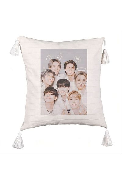 BEKZ Decorative Pillow with Fringes, Stray Kids 11, 45×45 cm, With zipper
