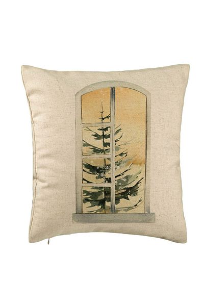 BEKZ Perna Decorativa cu tematica de Craciun, 5, 40x40 cm, Bej, Husa Detasabila, Burduf